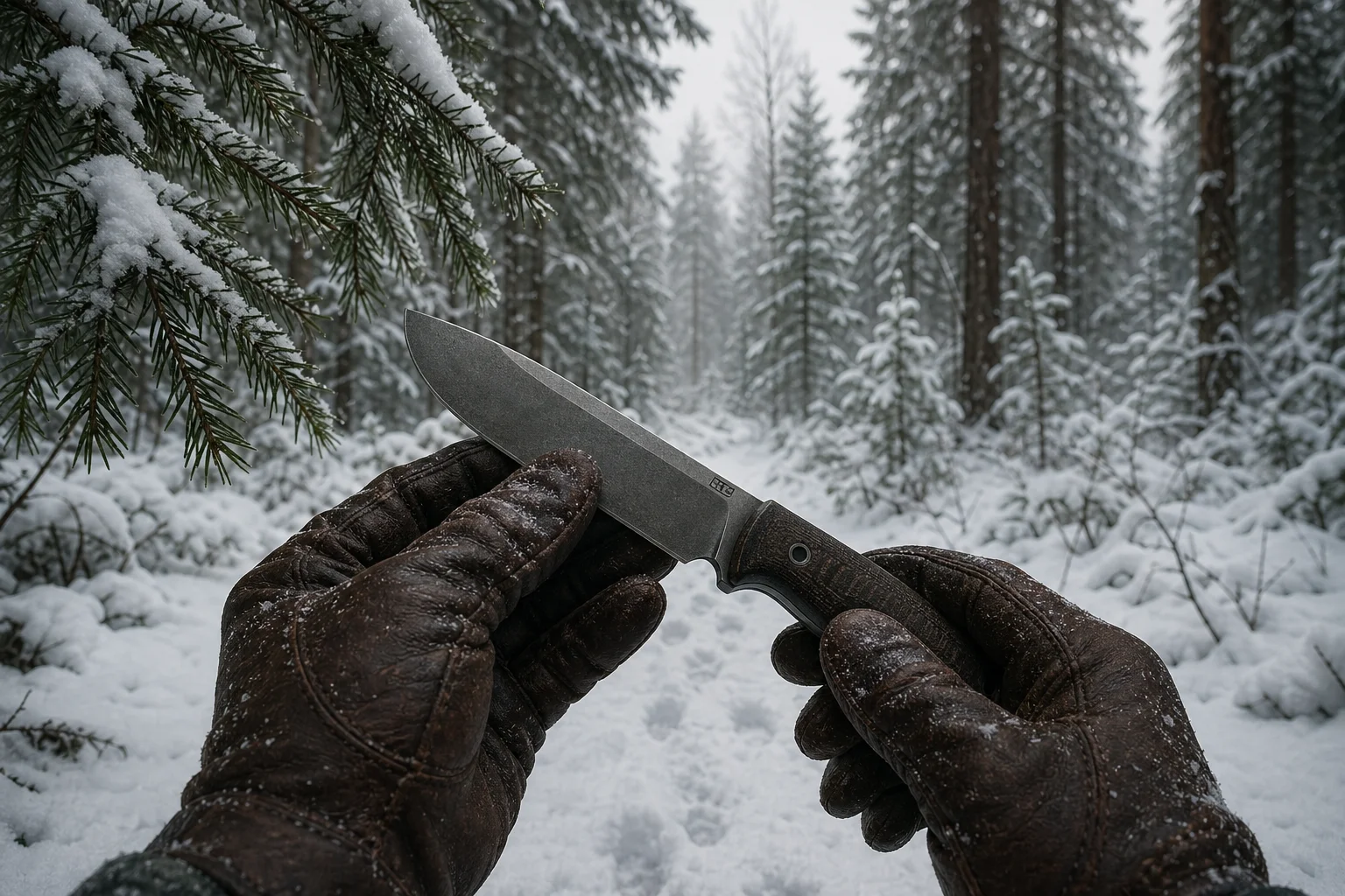 Forêt de neige et gant