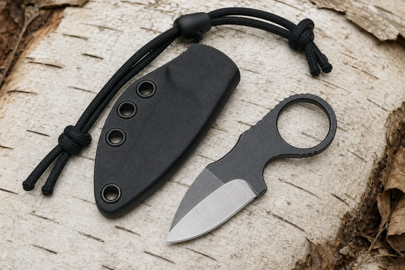 Petit neck knife noir compact